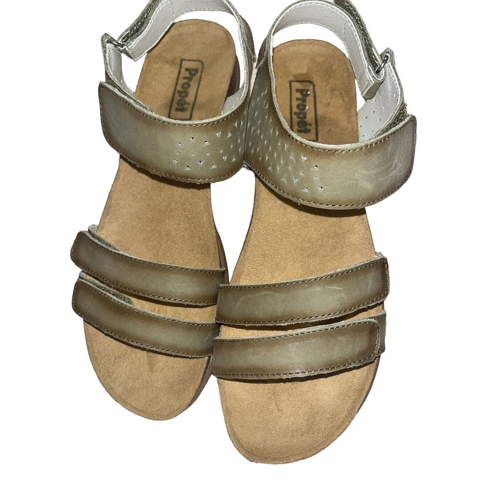 Propet Sandal Women's Size 10 Moss Neutral Leather Farrah - Picture 2 of 7